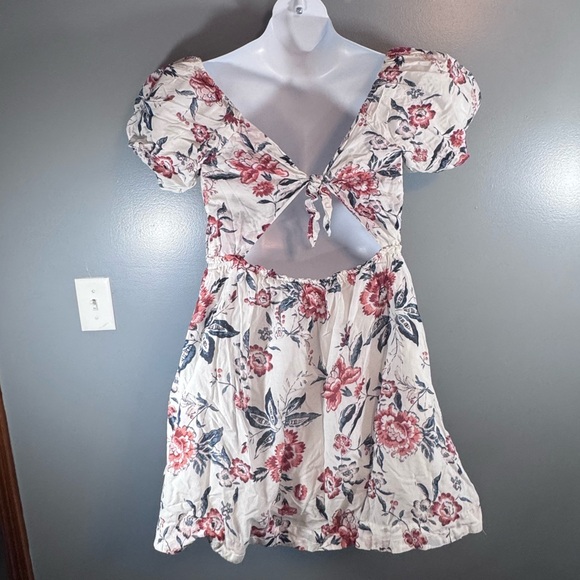 Lucky Brand Floral Cutout Puff Sleeve Dress | Size L - Picture 4 of 10